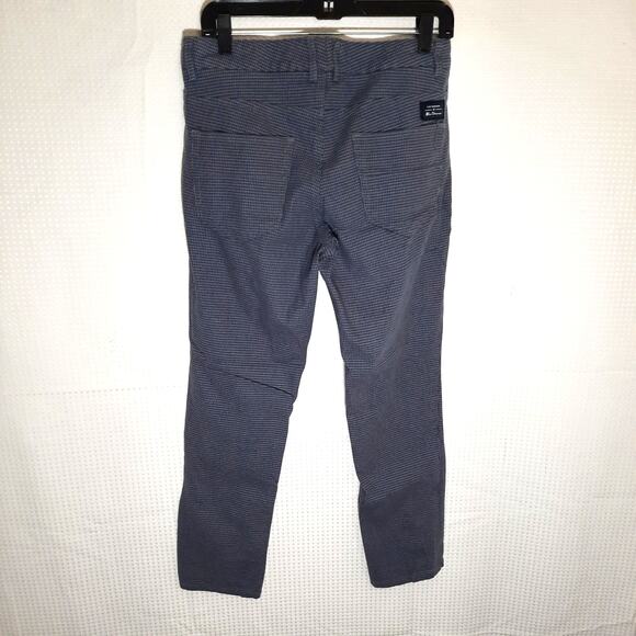 Ben Sherman Slim Fit Pants 30x30 Blue Houndstooth Stretch Mod Cotton Trousers - Picture 5 of 8